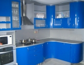 Кухня акрил синий